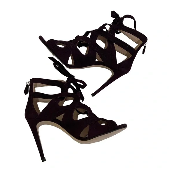 Miu Miu Prune Suede High Heel Tie Pumps sz 8 NWT - Picture 3 of 12